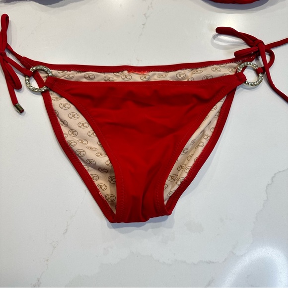 Anthropologie Red Carter String Bikini with Goldtone + Rhinestone Embellishments - Picture 7 of 9